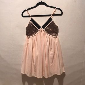 Tobi Strapless dress, with sequence bodice